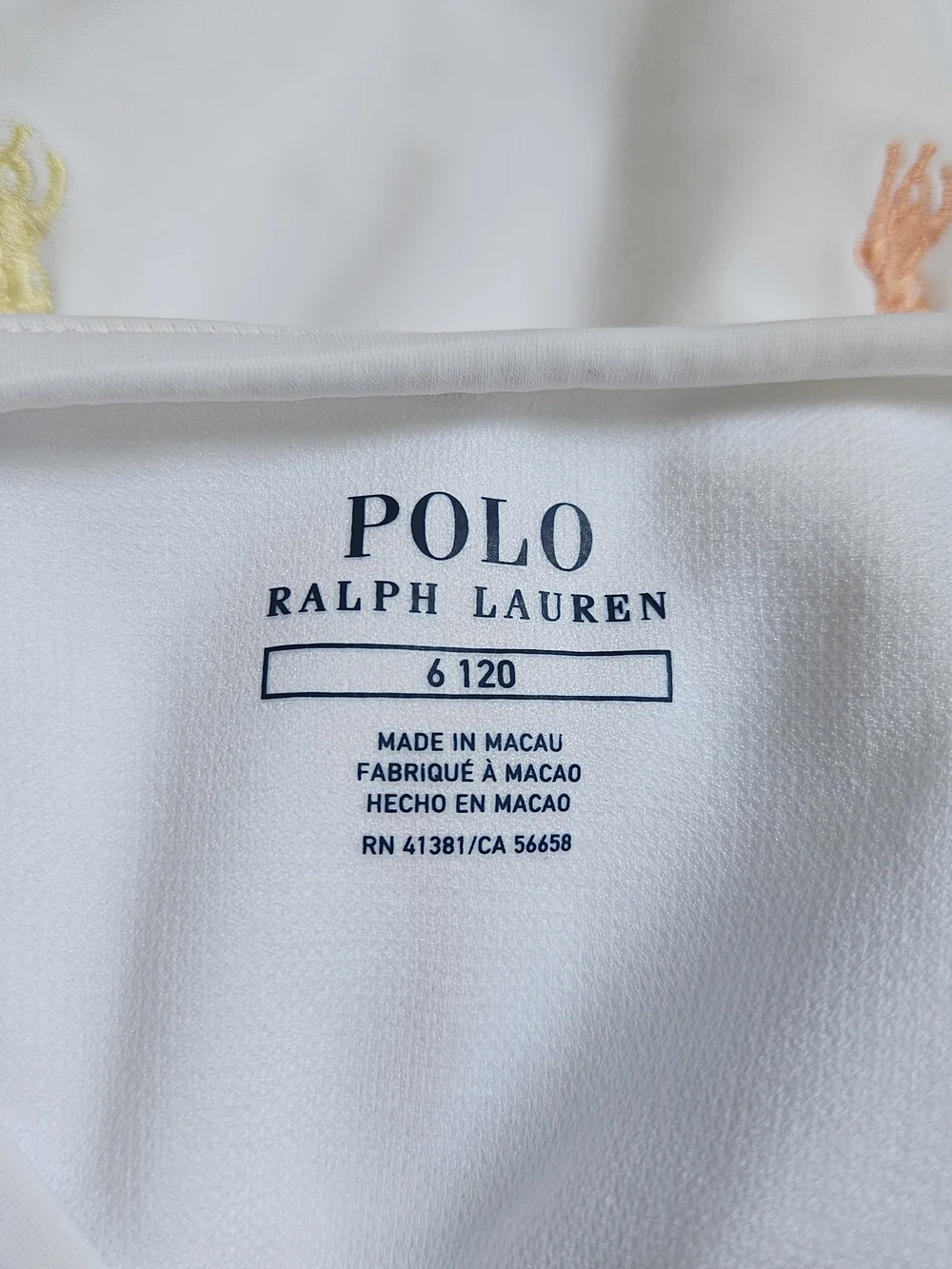 Polo Ralph Lauren White Girls' Logo Peplum One-Piece Swimsuit - US 6